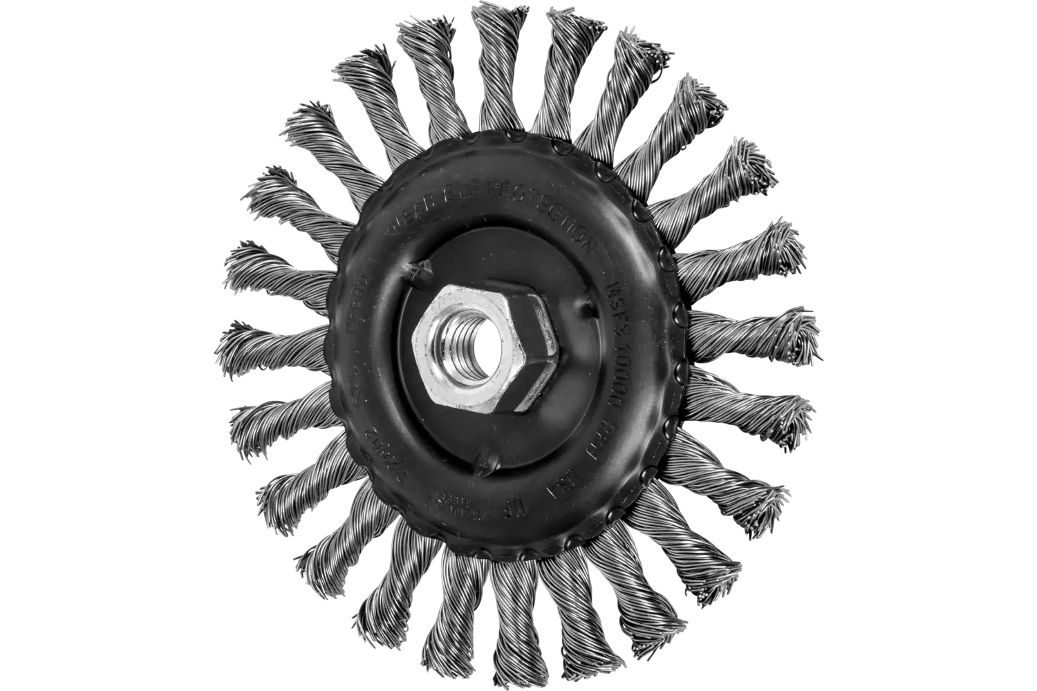 Picture of Pferd Standard Twist Knot Wire Wheel Brush 6" Dia. .023 Stainless Steel 5/8-11 Thread